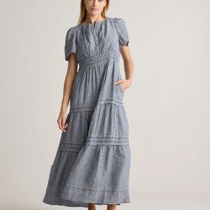 NWT quince european linen tiered maxi dress